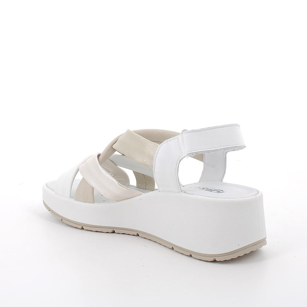 Sandali Bianco-Beige con zeppa IGI&CO