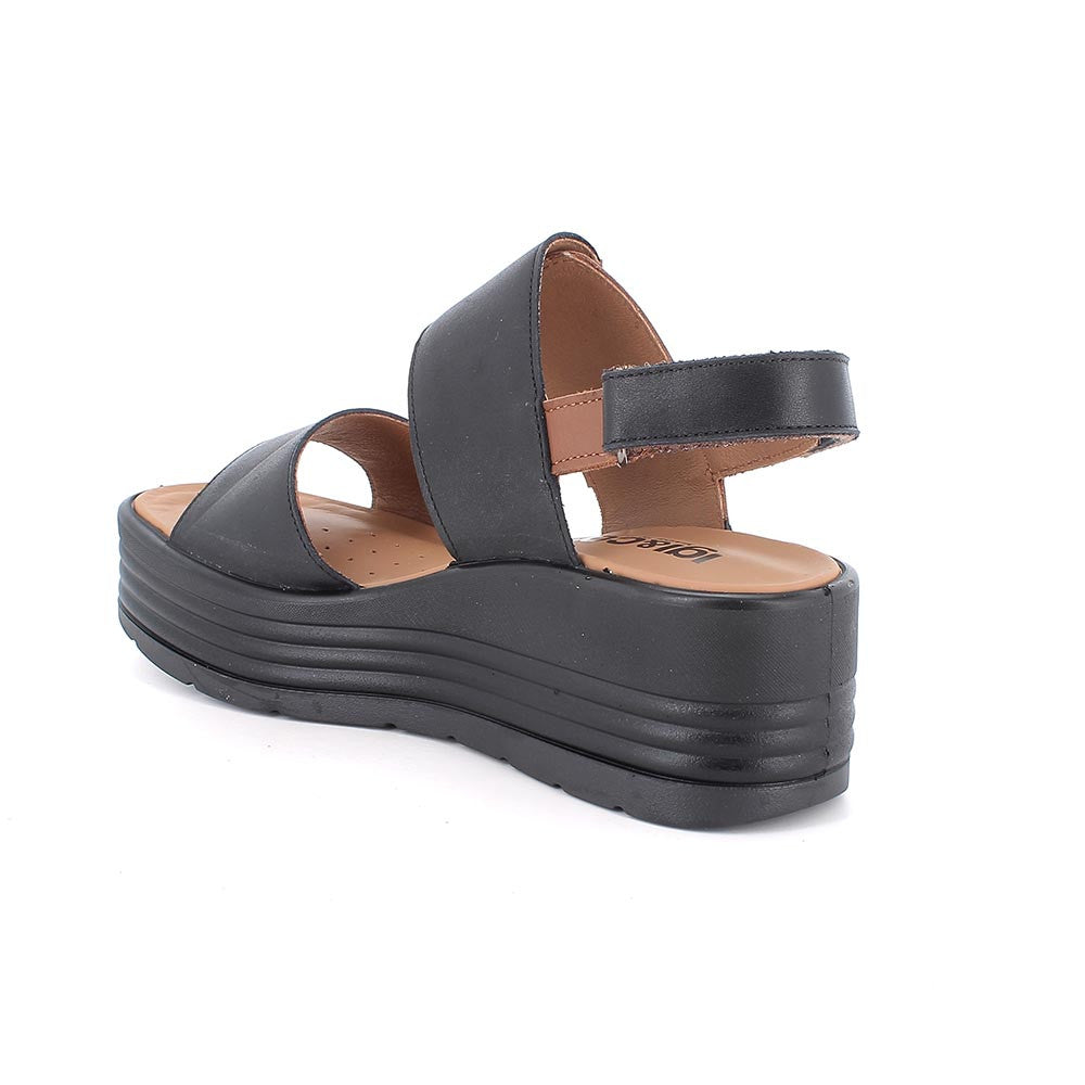 Sandalo a doppia fascia Nero/Marrone IGI&CO