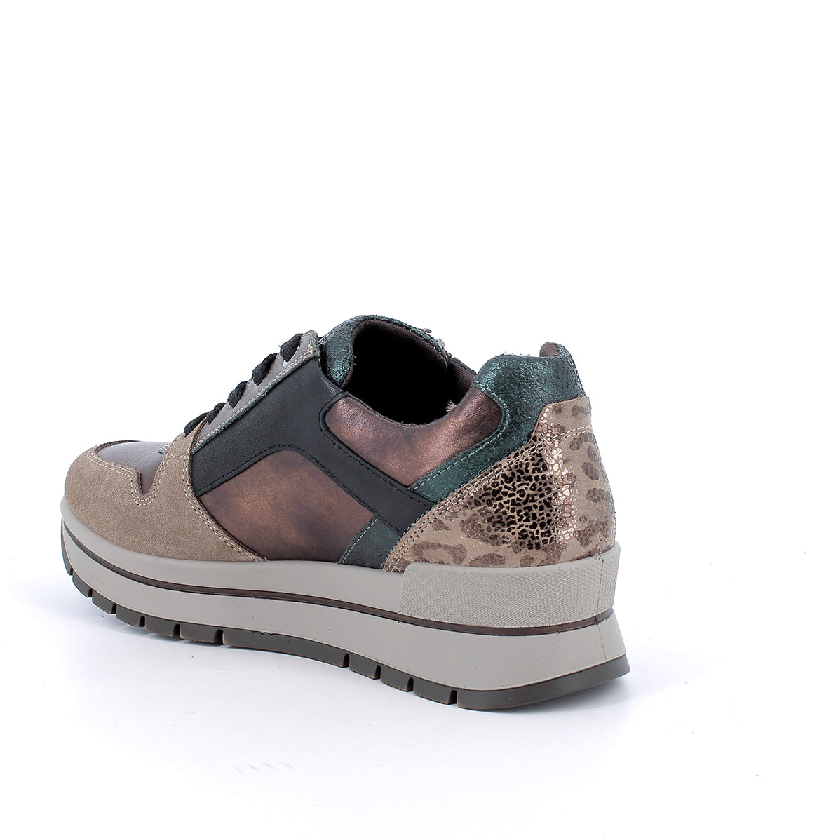 Sneaker Marrone in pelle con zip IGI&CO