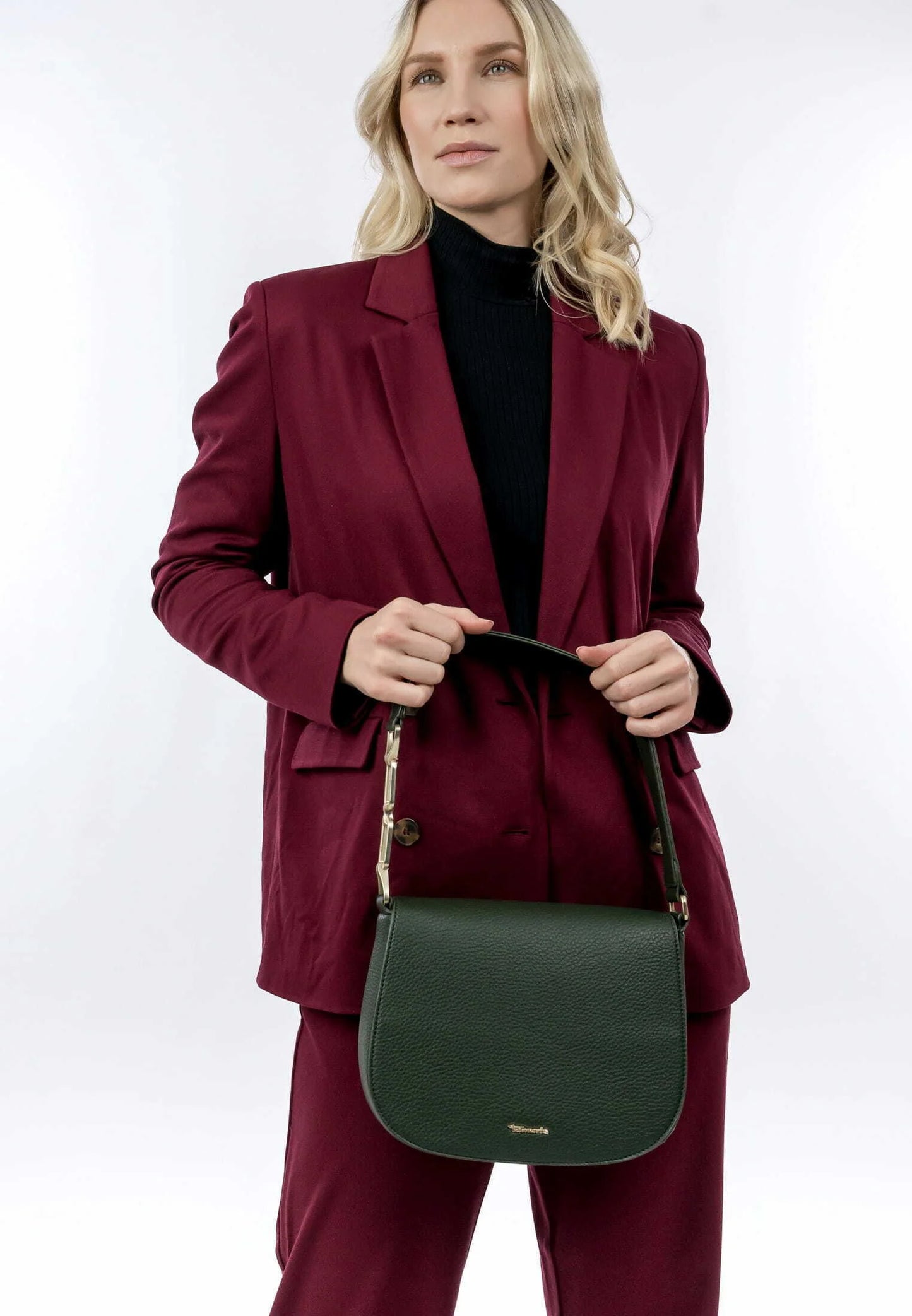 Borsa a spalla in ecopelle verde TAMARIS