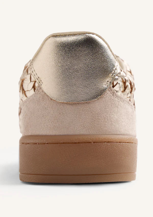 Sneaker in pelle intrecciata Beige/Platino GIOSEPPO