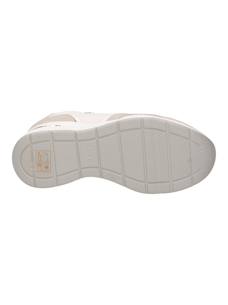 Sneaker bianca in pelle e tessuto KEYS