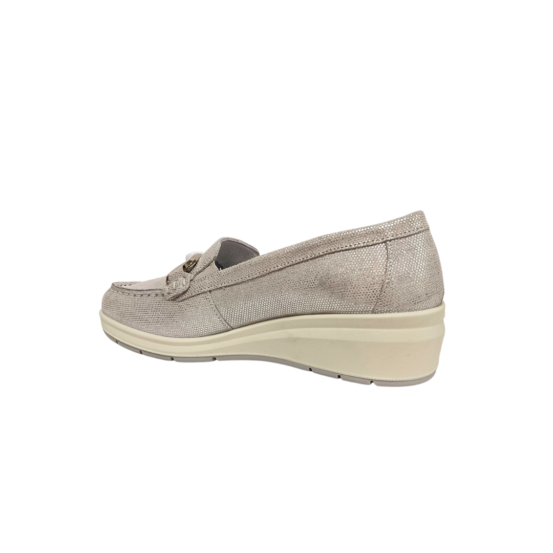 Mocassini argento in pelle ENVAL SOFT