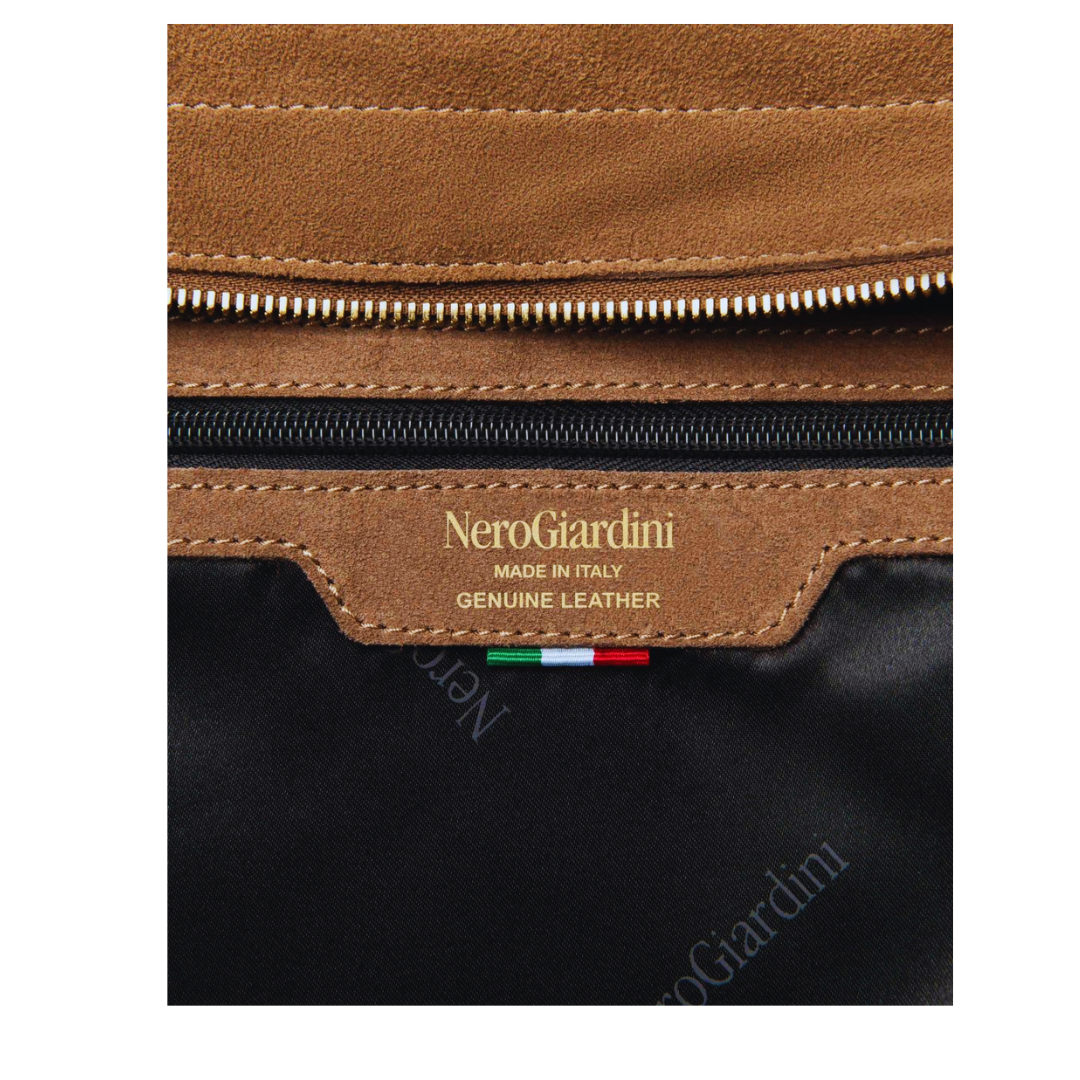 Borsa a spalla in camoscio Marrone NeroGiardini