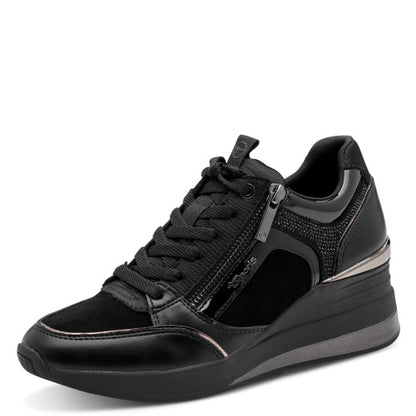 Sneaker Nera con Zeppa TAMARIS