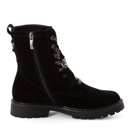 Stivaletto allacciato in camoscio Nero TAMARIS