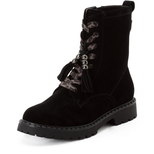 Stivaletto allacciato in camoscio Nero TAMARIS