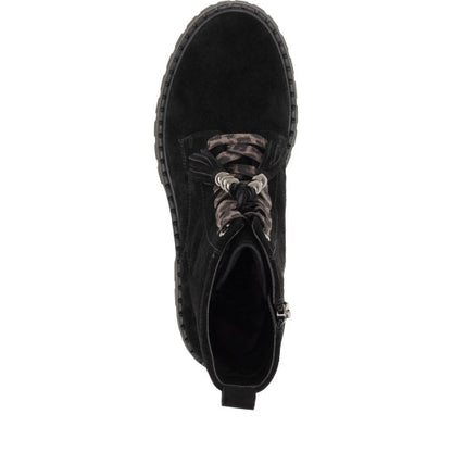 Stivaletto allacciato in camoscio Nero TAMARIS