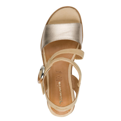 Sandalo Cuoi/Platino con strap TAMARIS