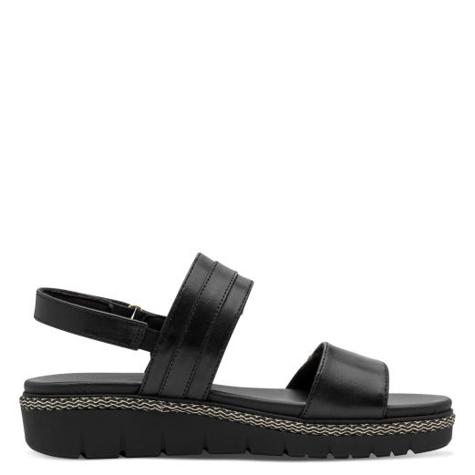 Sandalo Nero con zeppa TAMARIS