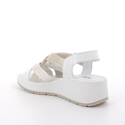 Sandali Bianco-Beige con zeppa IGI&CO