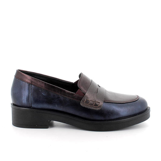 Mocassini Bordò e Blu in pelle IGI&CO