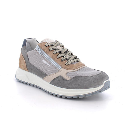 Sneakers uomo grigio/beige con zip IGI&CO