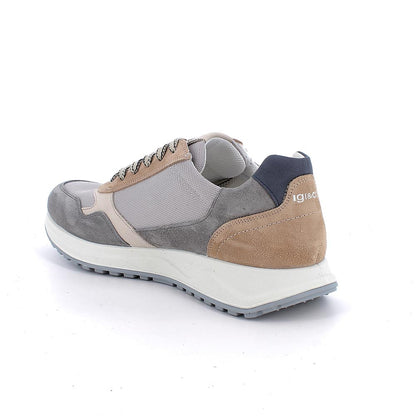 Sneakers uomo grigio/beige con zip IGI&CO