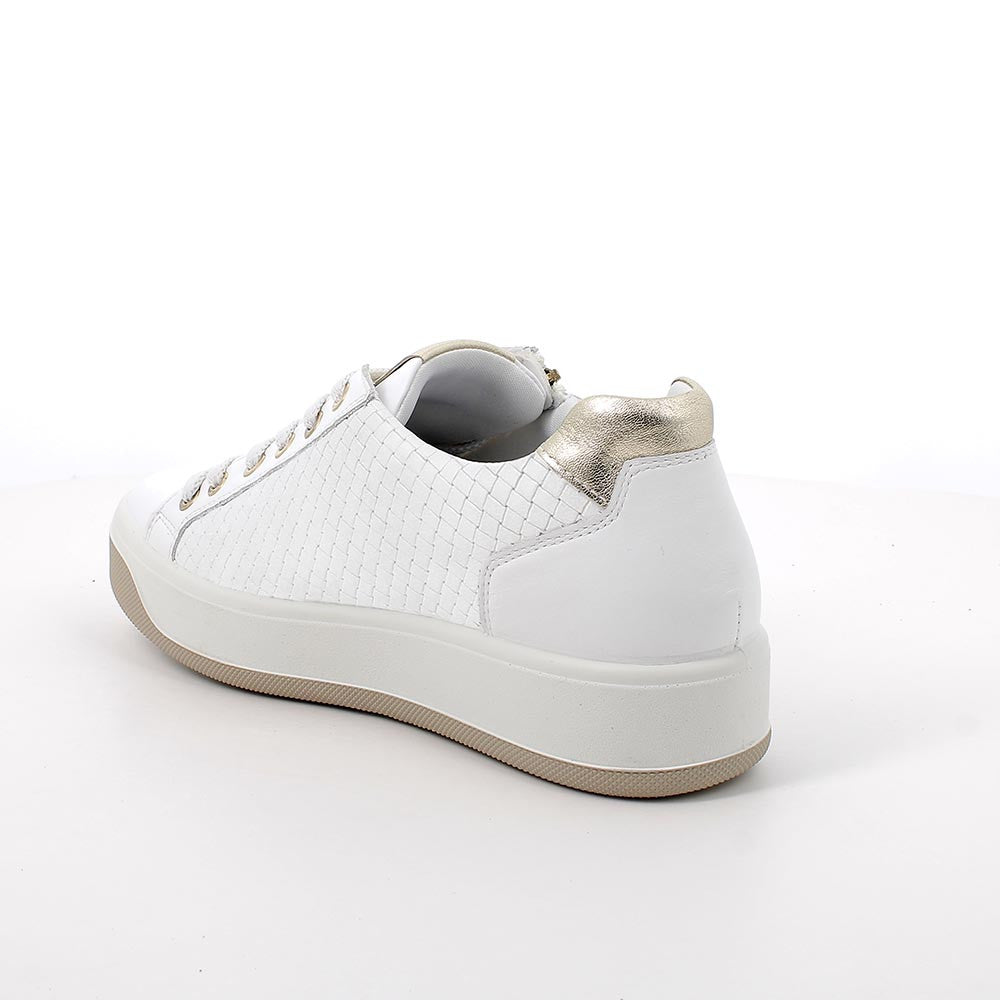 Sneakers in pelle Bianca con zip IGI&CO
