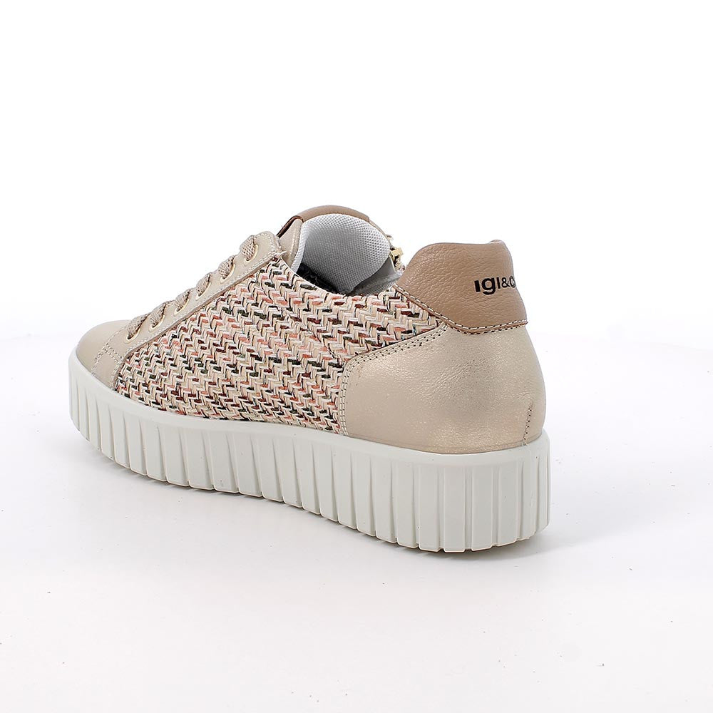 Sneakers  in tessuto e pelle con zip IGI&CO