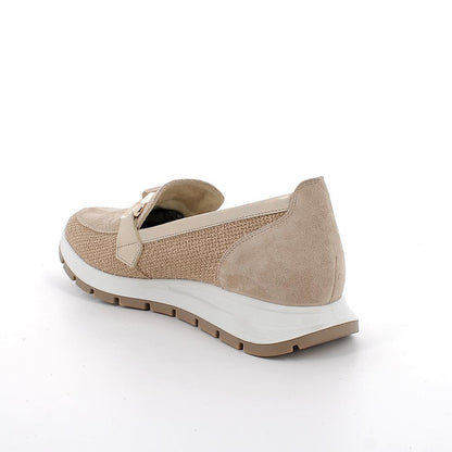 Mocassino in tessuto e camoscio Beige IGI&CO