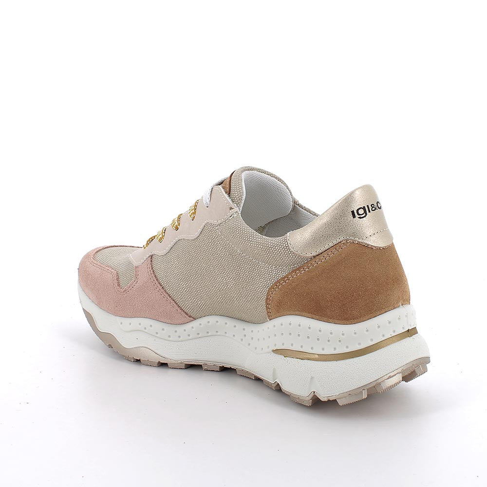 Sneakers Beige/Rosa con zeppa IGI&CO