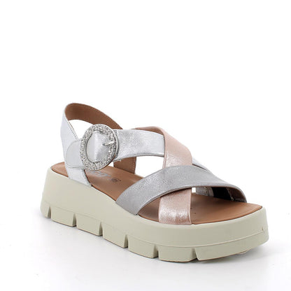 Sandali con zeppa argento/grigio IGI&CO