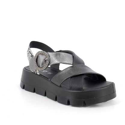 Sandali con zeppa nero/grigio IGI&CO