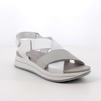 Sandali grigio/argento con fasce incrociate IGI&CO