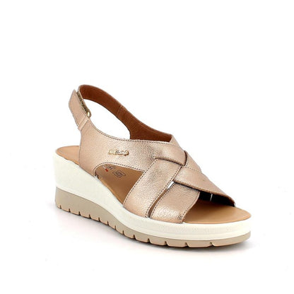 Sandalo Champagne con zeppa ENVAL SOFT