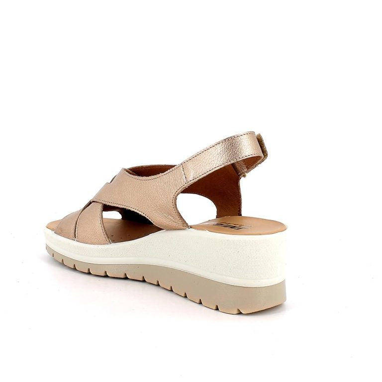 Sandalo Champagne con zeppa ENVAL SOFT