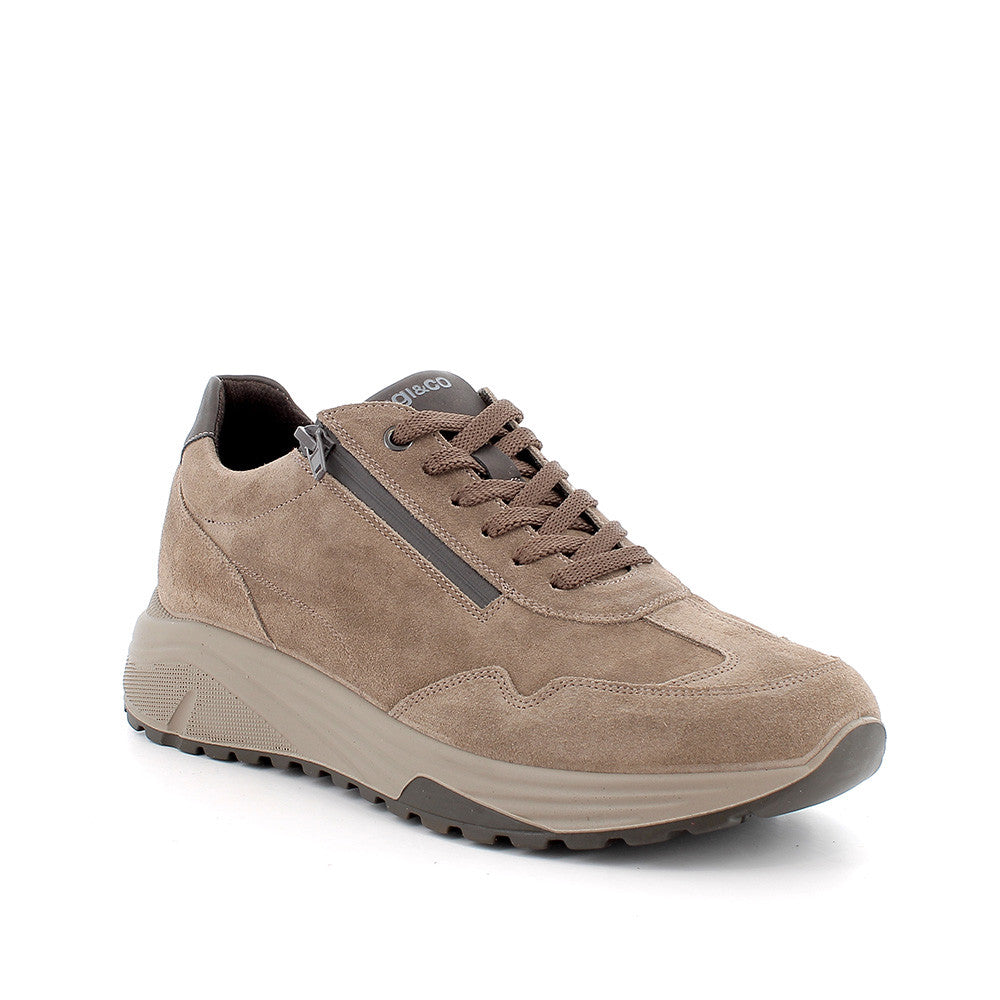 Sneaker da uomo in camoscio Fango IGI&CO