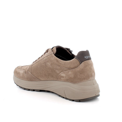 Sneaker da uomo in camoscio Fango IGI&CO