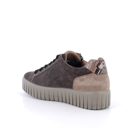 Sneaker in camoscio T. moro con zip IGI&CO