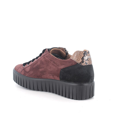 Sneaker in camoscio bordeaux con zip IGI&CO