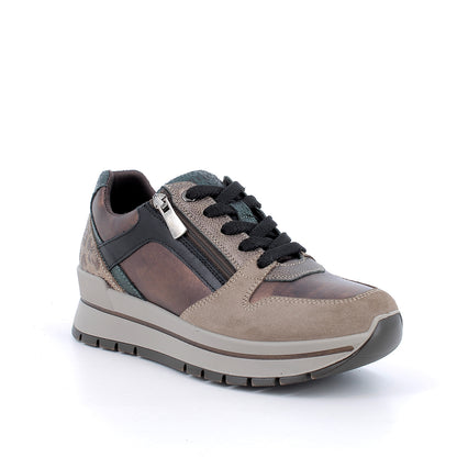 Sneaker Marrone in pelle con zip IGI&CO