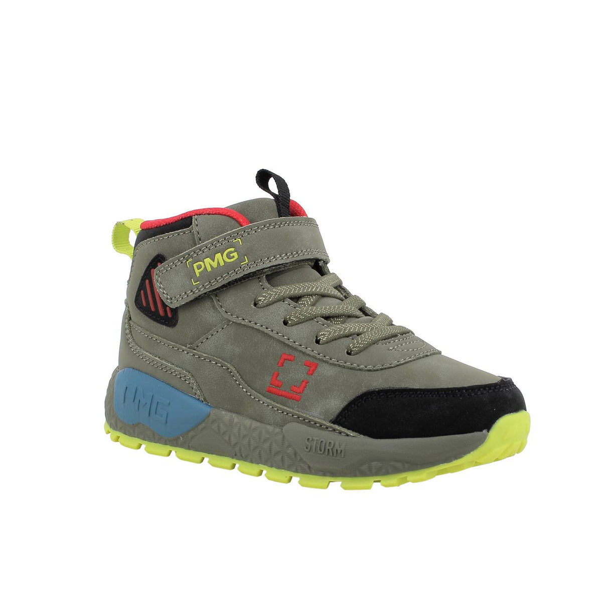 Sneakers alta da bambino verde e giallo PRIMIGI