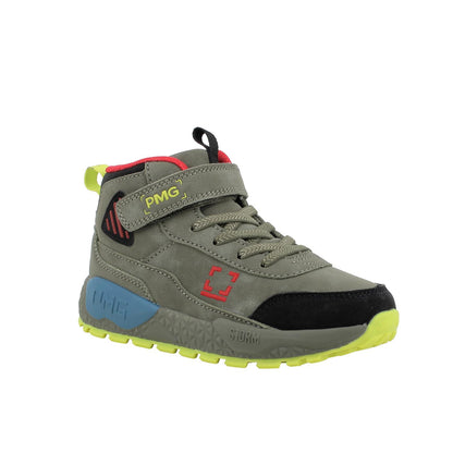 Sneakers alta da bambino verde e giallo PRIMIGI