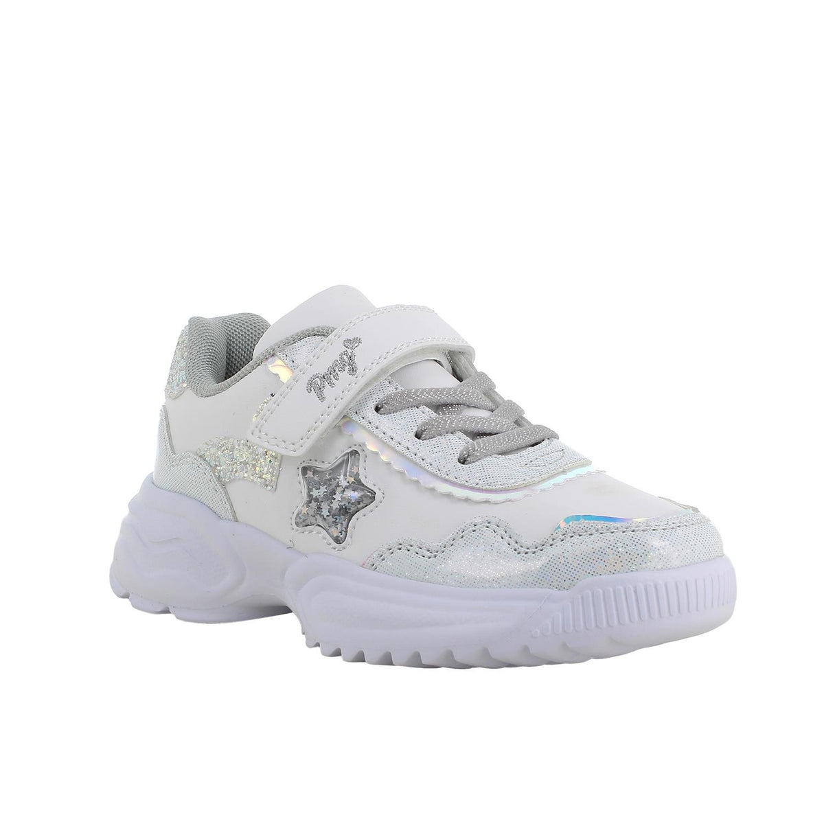 Sneakers da bambina bianco e argento PRIMIGI