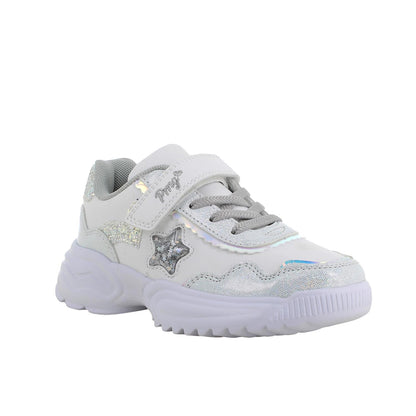 Sneakers da bambina bianco e argento PRIMIGI