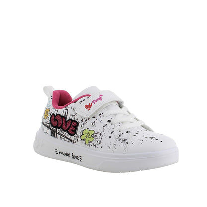Sneakers bambina bianche con dettagli graffiti PRIMIGI