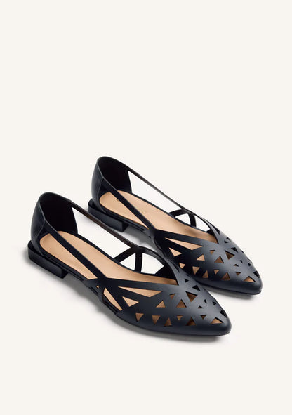 Ballerina traforata in pelle Nera GIOSEPPO