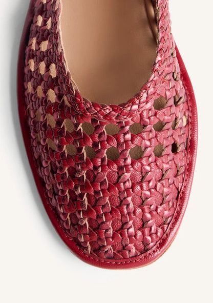 Ballerina in pelle intrecciata Bordeaux GIOSEPPO