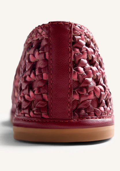Ballerina in pelle intrecciata Bordeaux GIOSEPPO