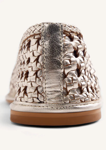 Ballerina in pelle intrecciata Platino GIOSEPPO