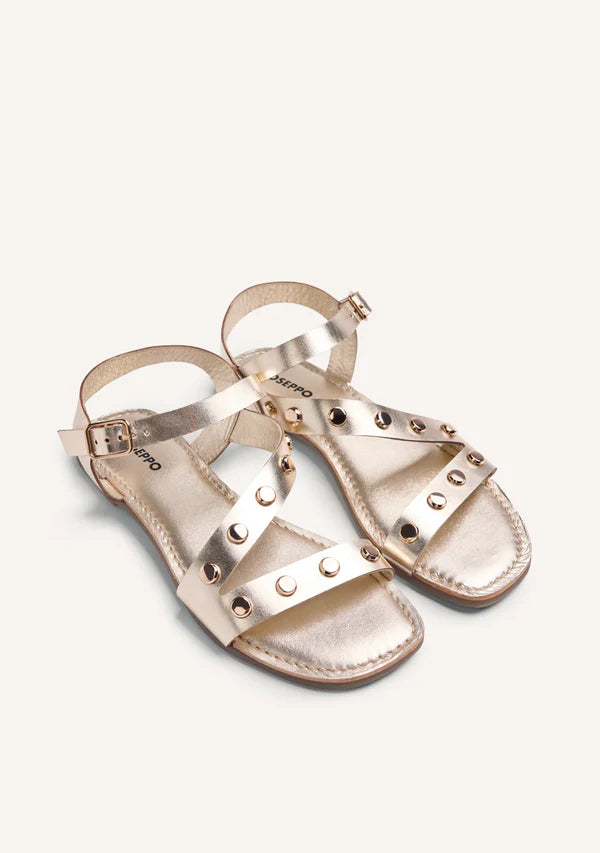 Snadalo flat in pelle Paltino con borchie GIOSEPPO