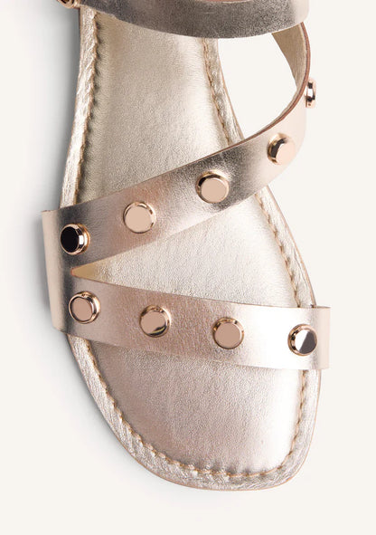 Snadalo flat in pelle Paltino con borchie GIOSEPPO