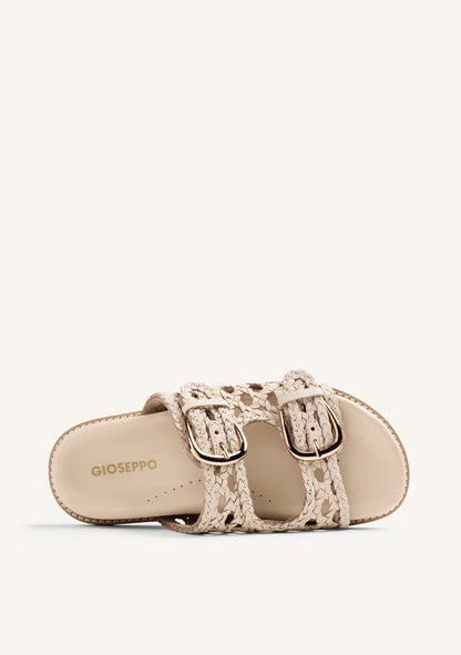 Ciabatta Crema in pelle intrecciata Gioseppo