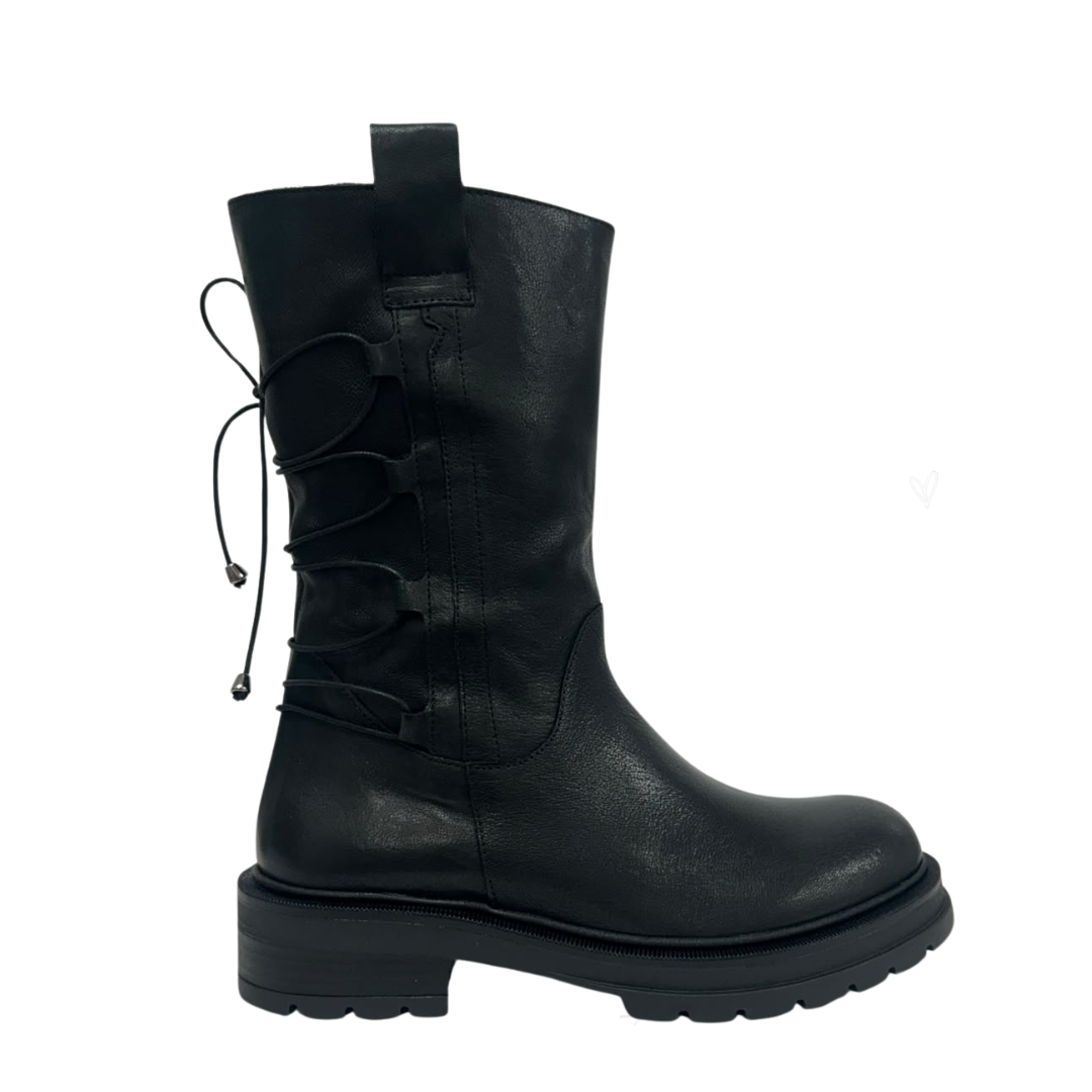 Stivaletto biker nero in pelle MAD MIND