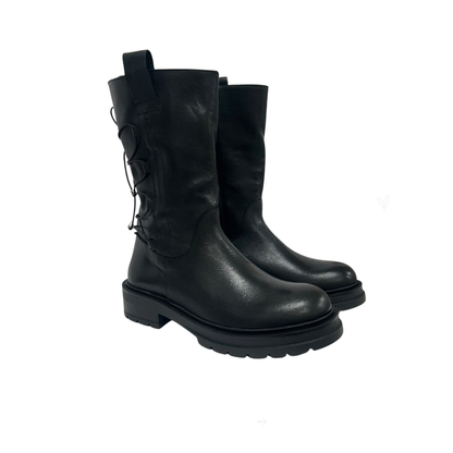 Stivaletto biker nero in pelle MAD MIND
