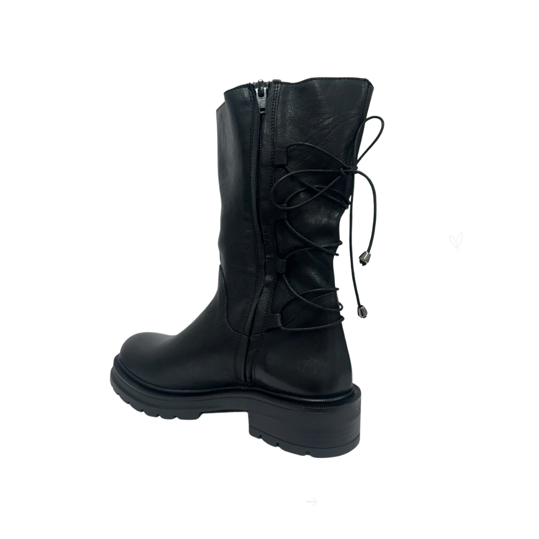 Stivaletto biker nero in pelle MAD MIND