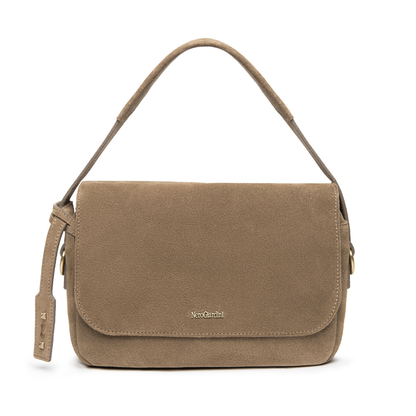 Borsa a mano in camoscio Taupe NeroGiardini