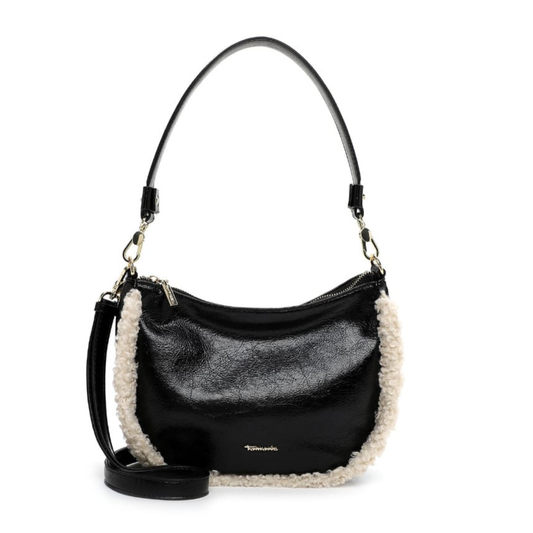 Borsa a spalla Nera con Dettagli in ecopelliccia TAMARIS