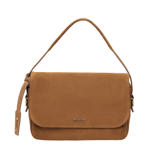 Borsa a mano in camoscio Marrone NeroGiardini